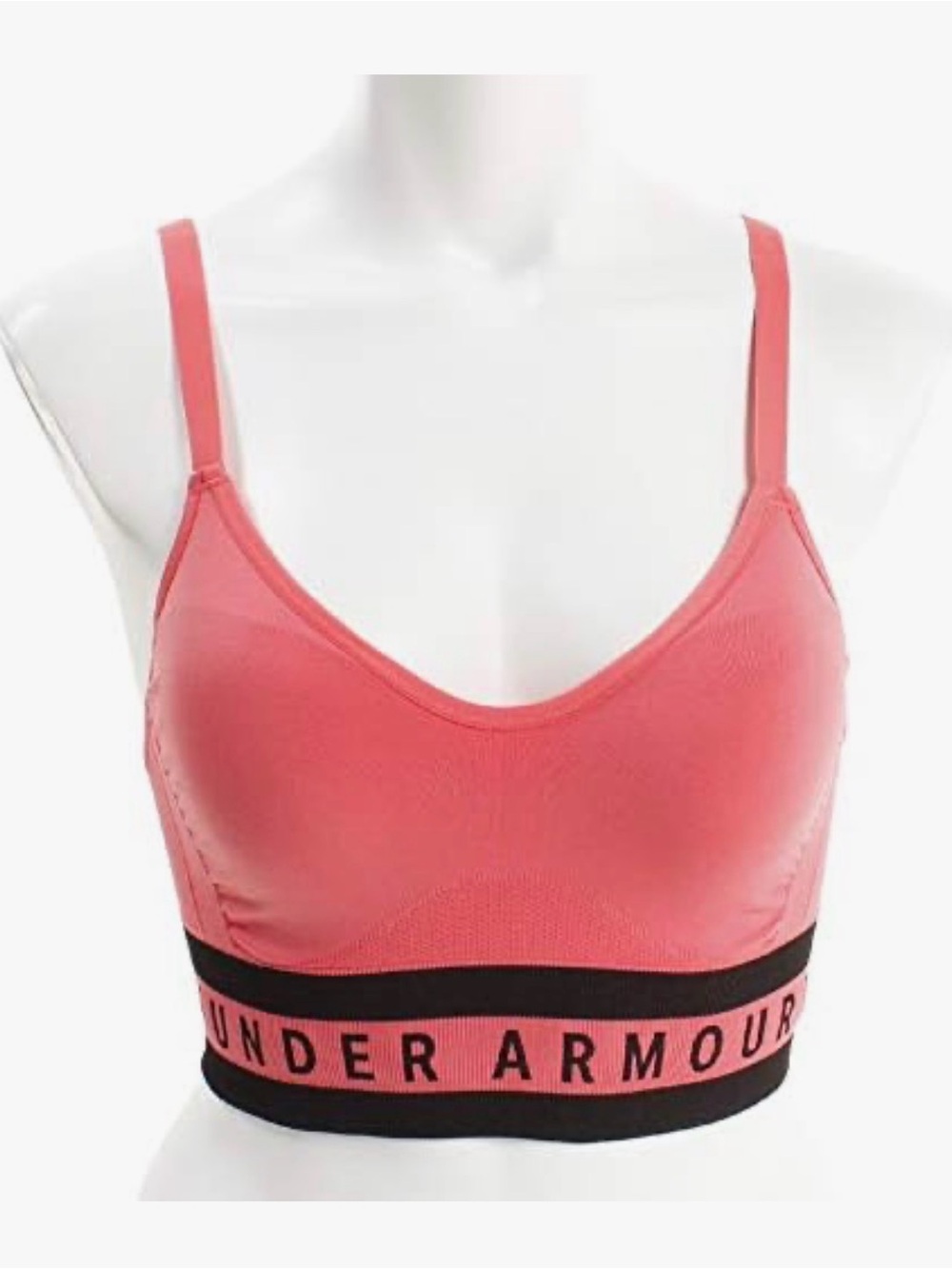 Under Armour Coral Pink Logo Elastic-Band Sports Bra, size small